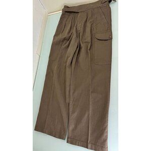 Banana Republic Heritage Explorer Belted Pants 12 Linen Cotton Wide Leg Safari